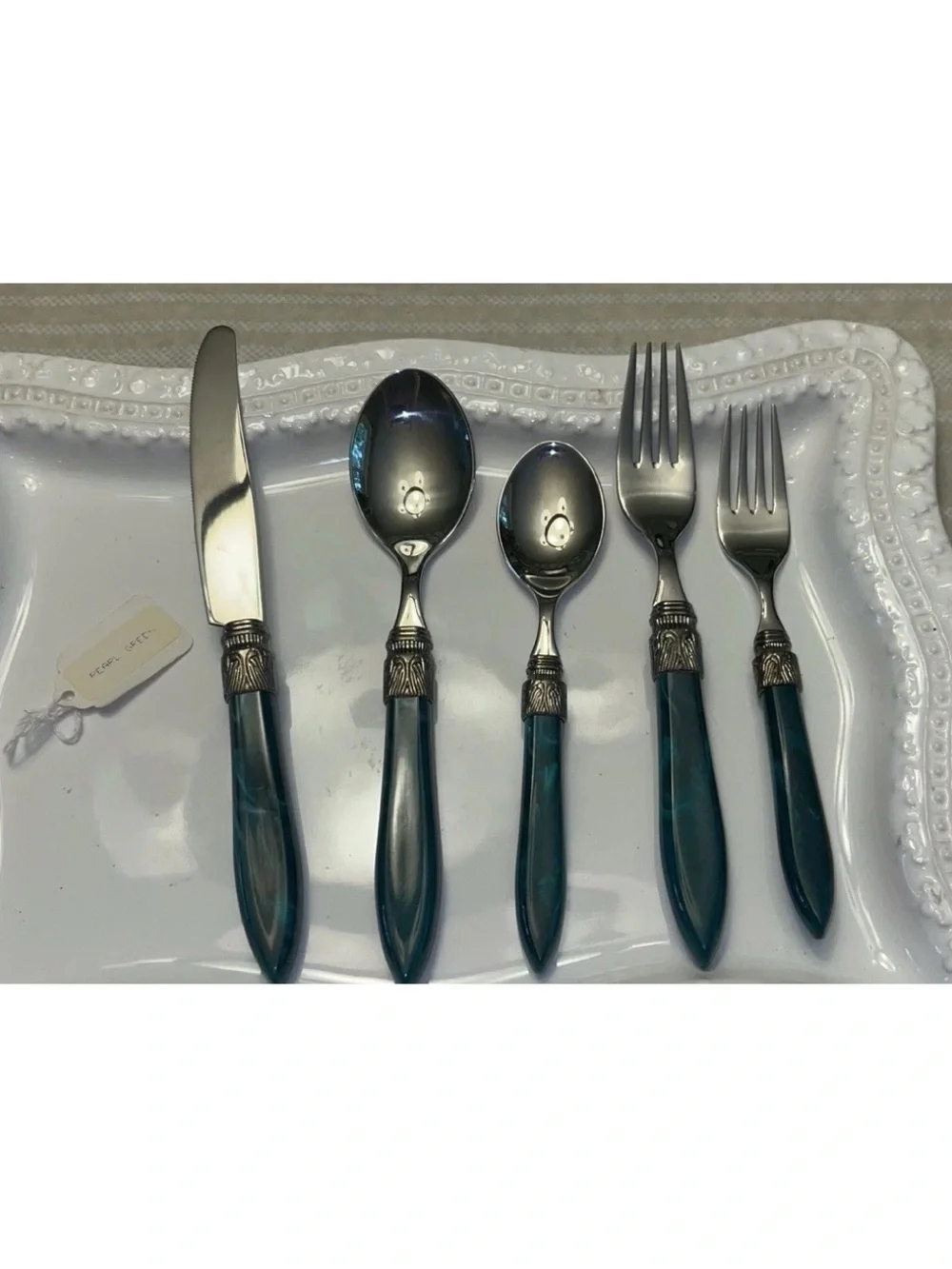 Vintage Stanley Roberts Single 5-piece Place Setting In Pearlescent Green NWT